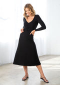 Kelly Ribbed Ruched Midi Dress