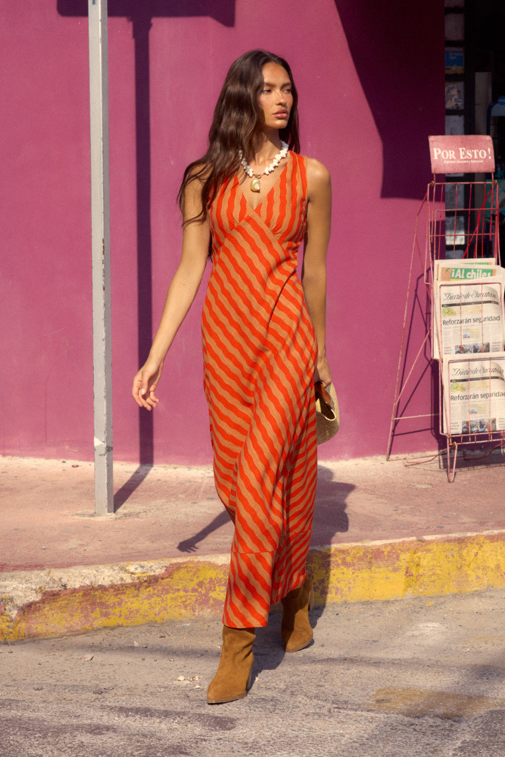 Loren Dress In Papaya