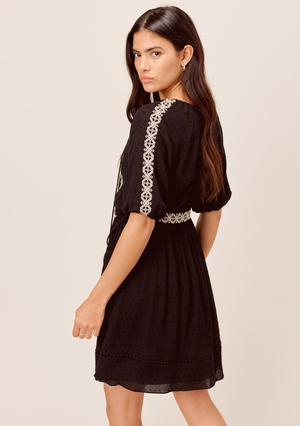 Penny Lane Embroidered Boho Mini Dress