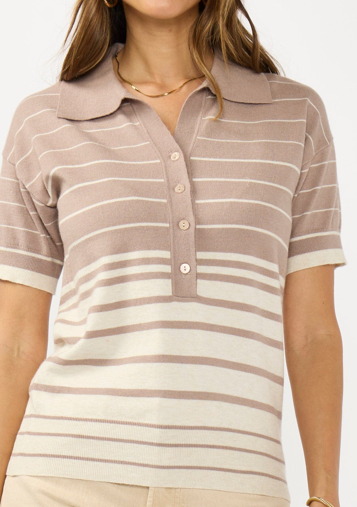 Madison Striped Polo Sweater