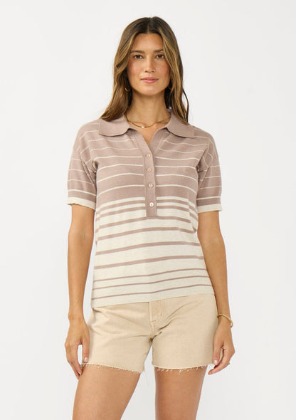 Madison Striped Polo Sweater