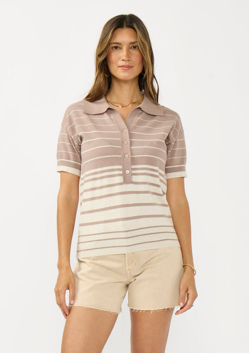 Madison Striped Polo Sweater
