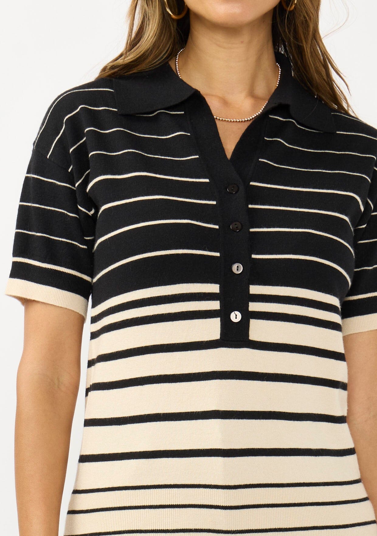 Madison Striped Polo Sweater