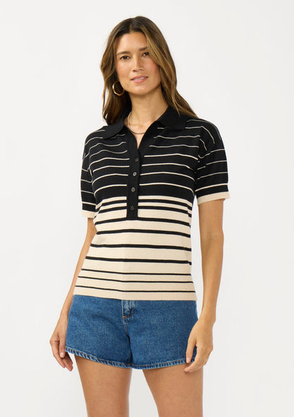 Madison Striped Polo Sweater