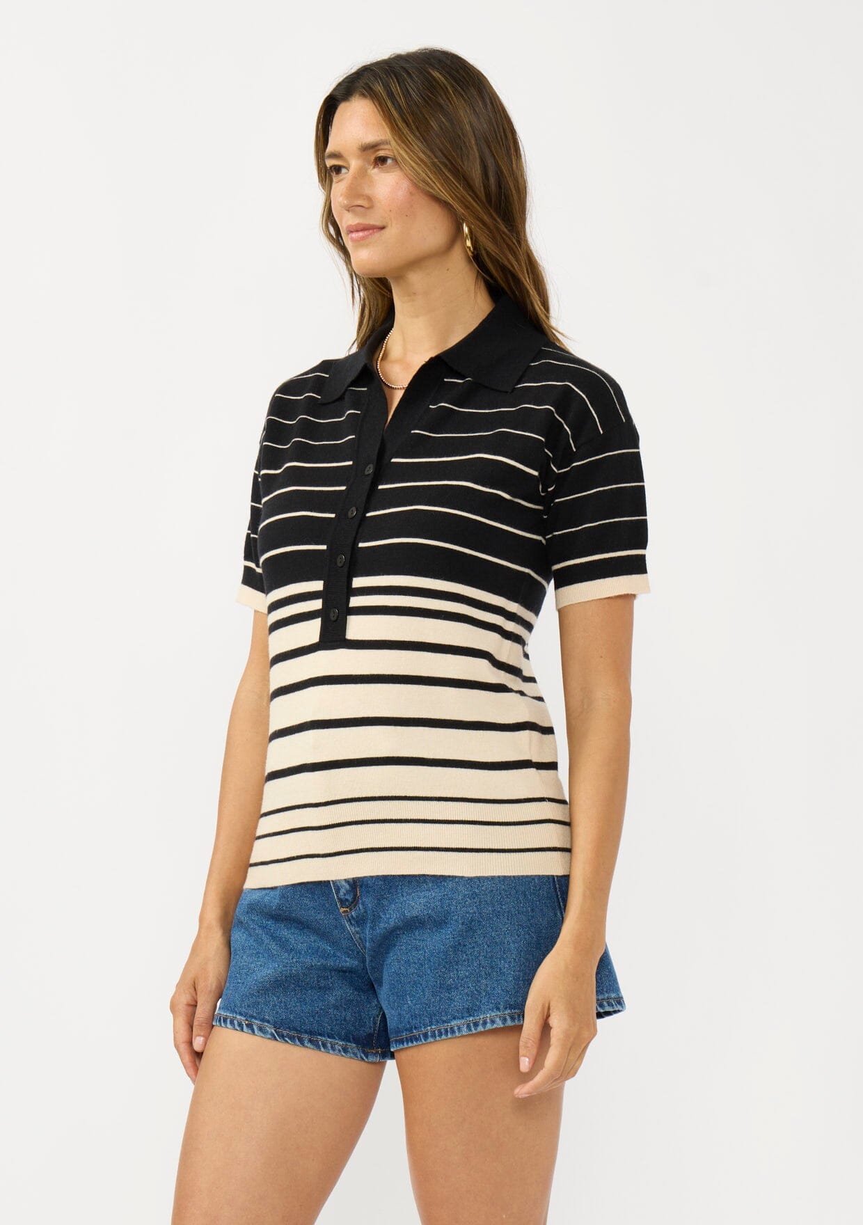 Madison Striped Polo Sweater
