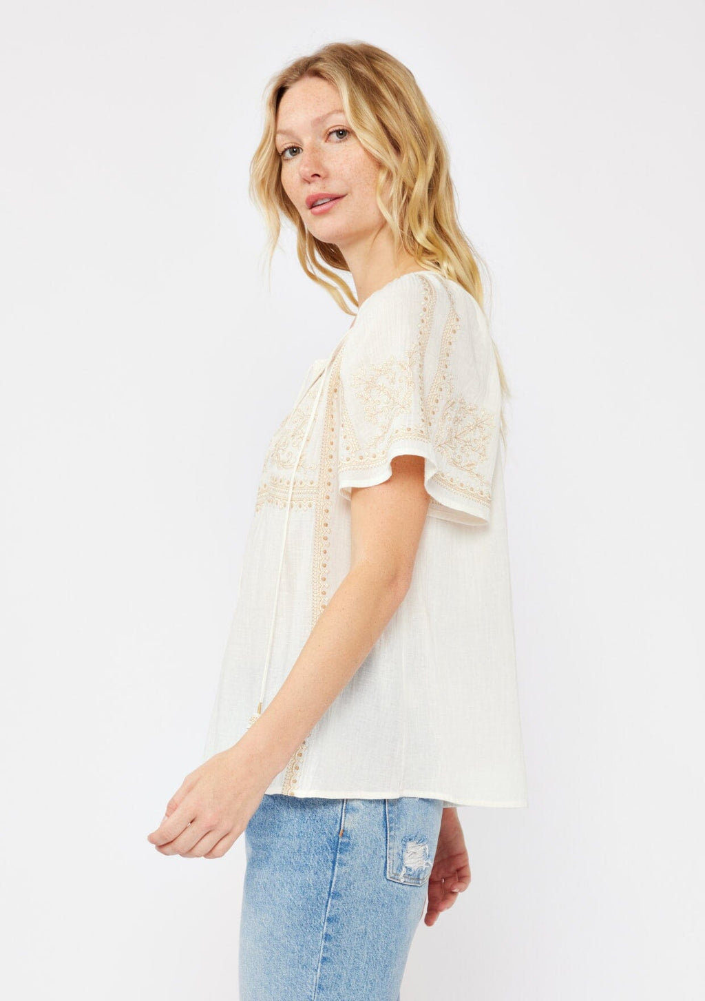 Dixie Cotton Embroidered Top