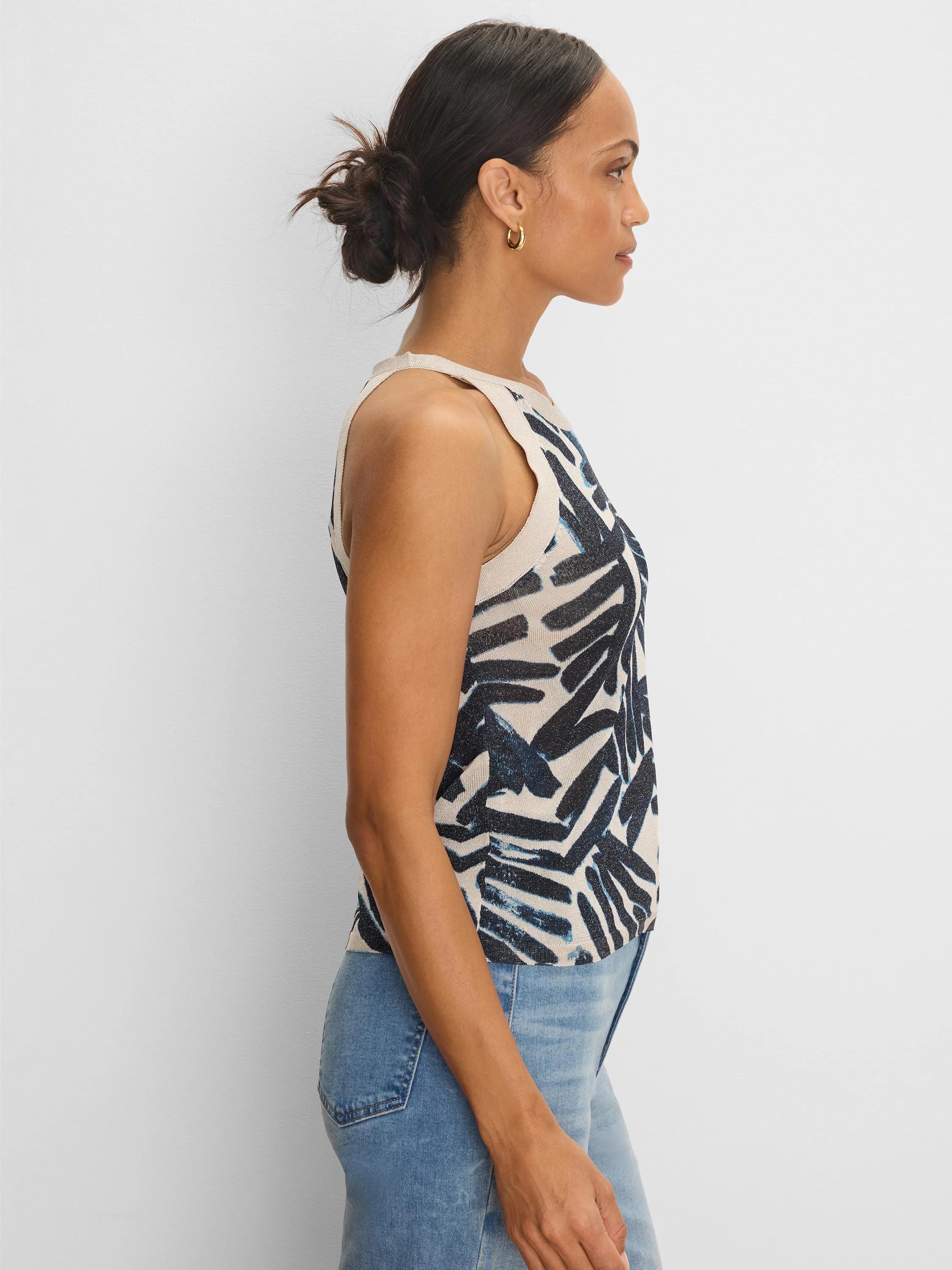 Painted Palms Sweater Tank