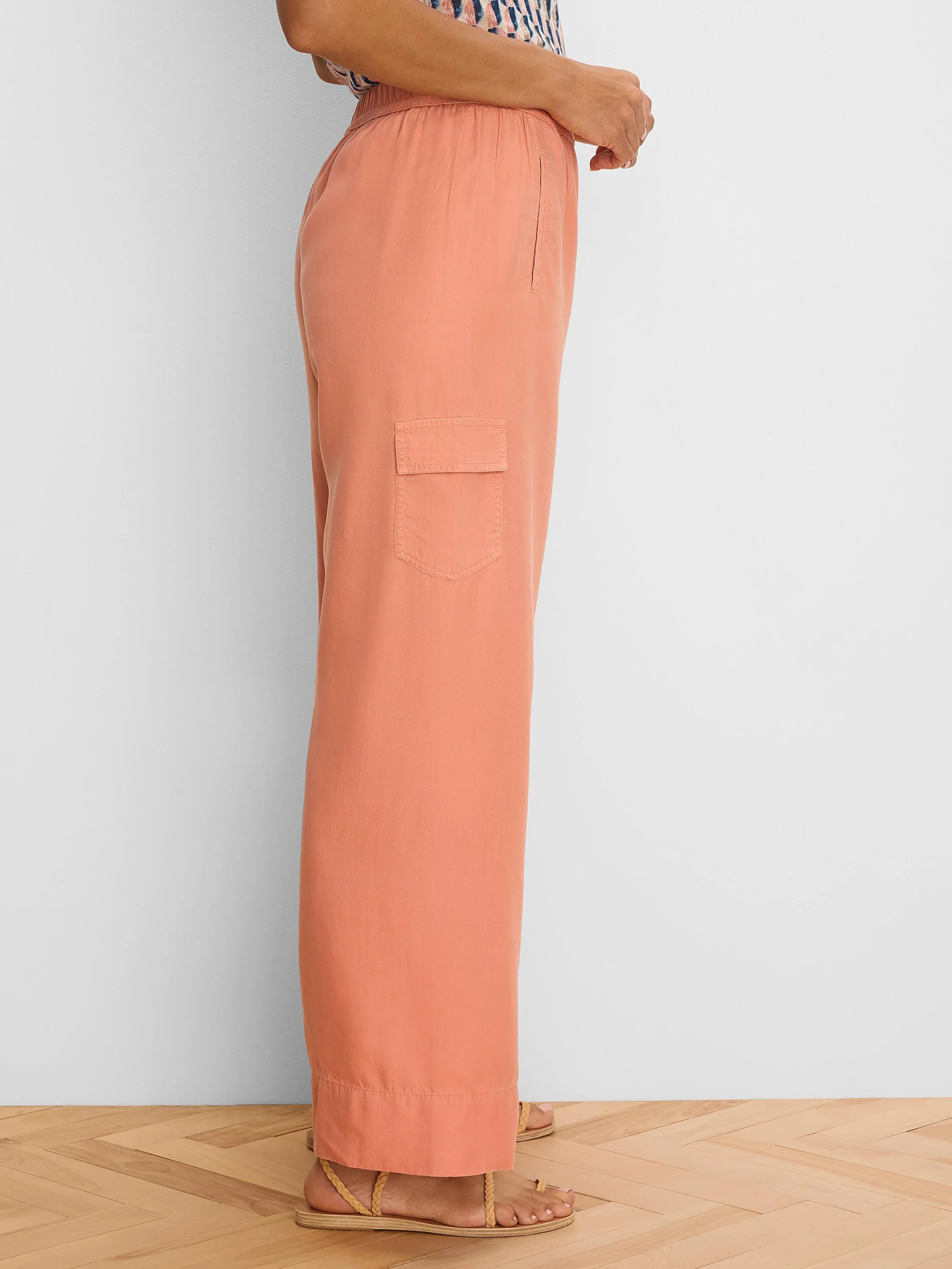 Eliot Wide Leg Drapey Cargo Ankle Pant