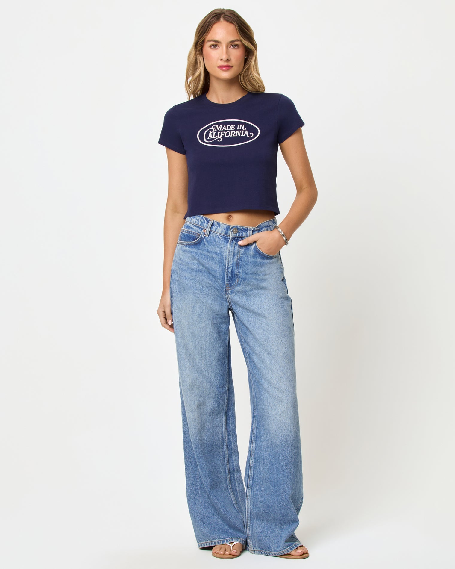 Merci Baby Tee - Made In California Midnight Blue