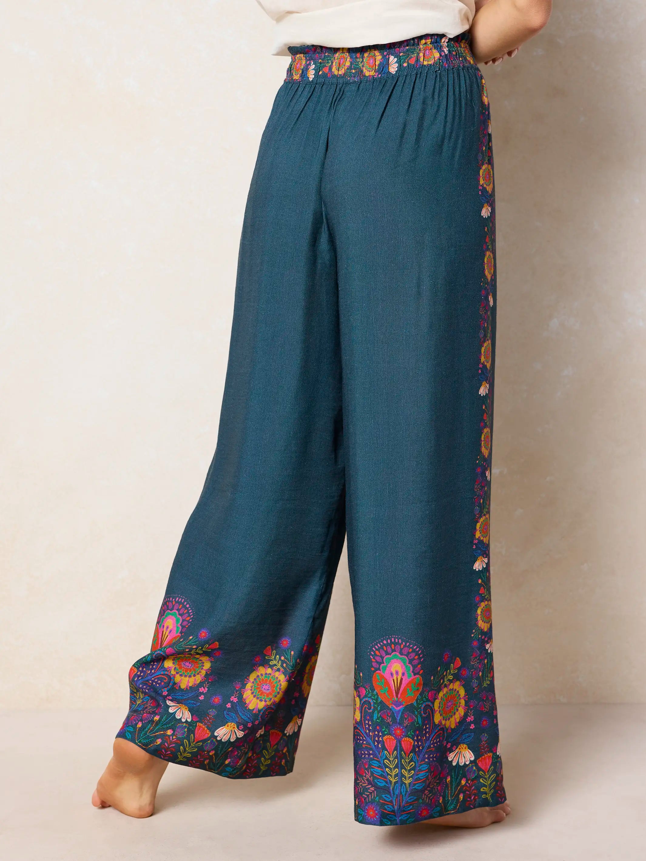 Cece Wide Leg Pants - Slate Blue