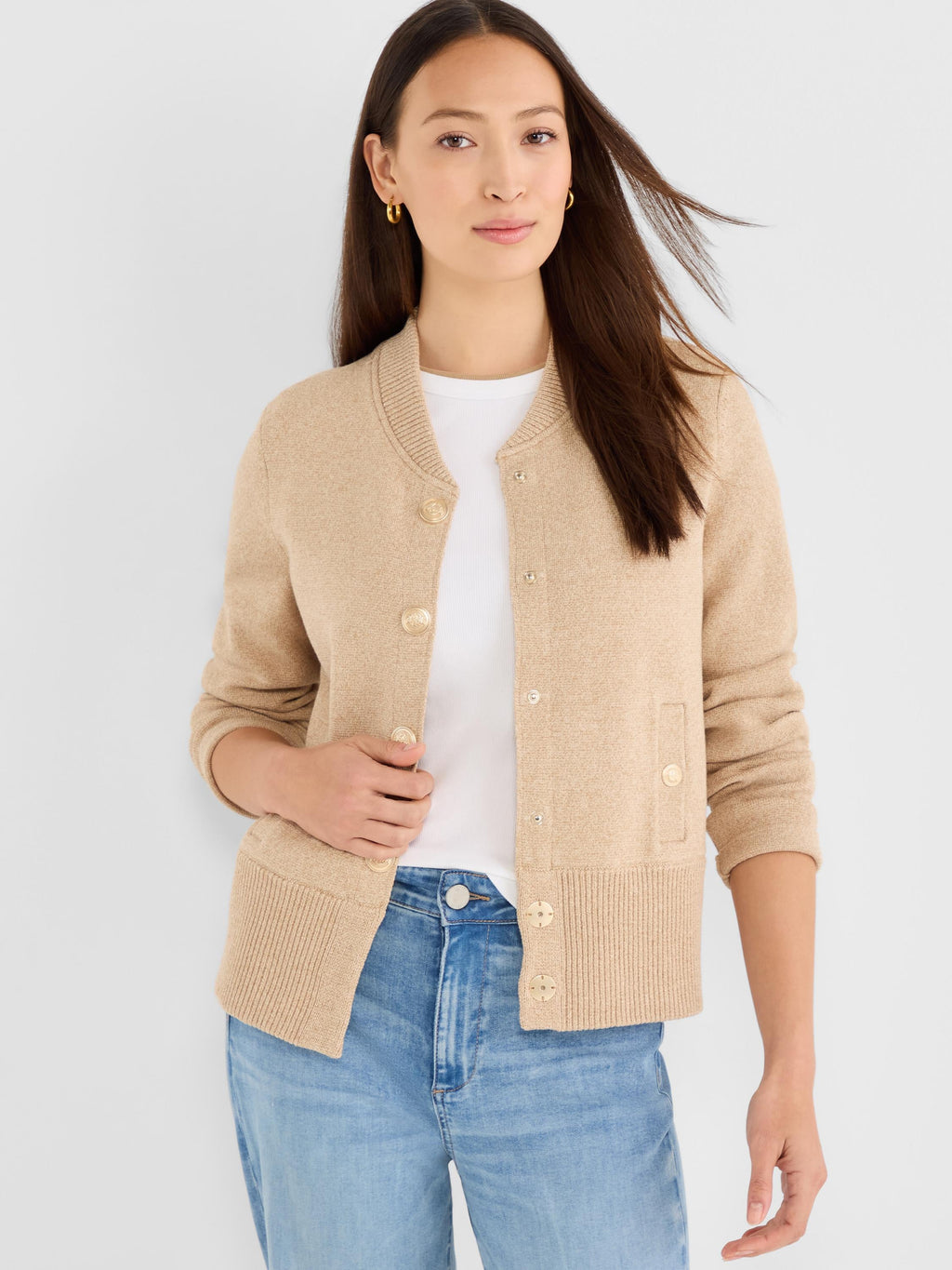 Knit Bomber Snap Jacket