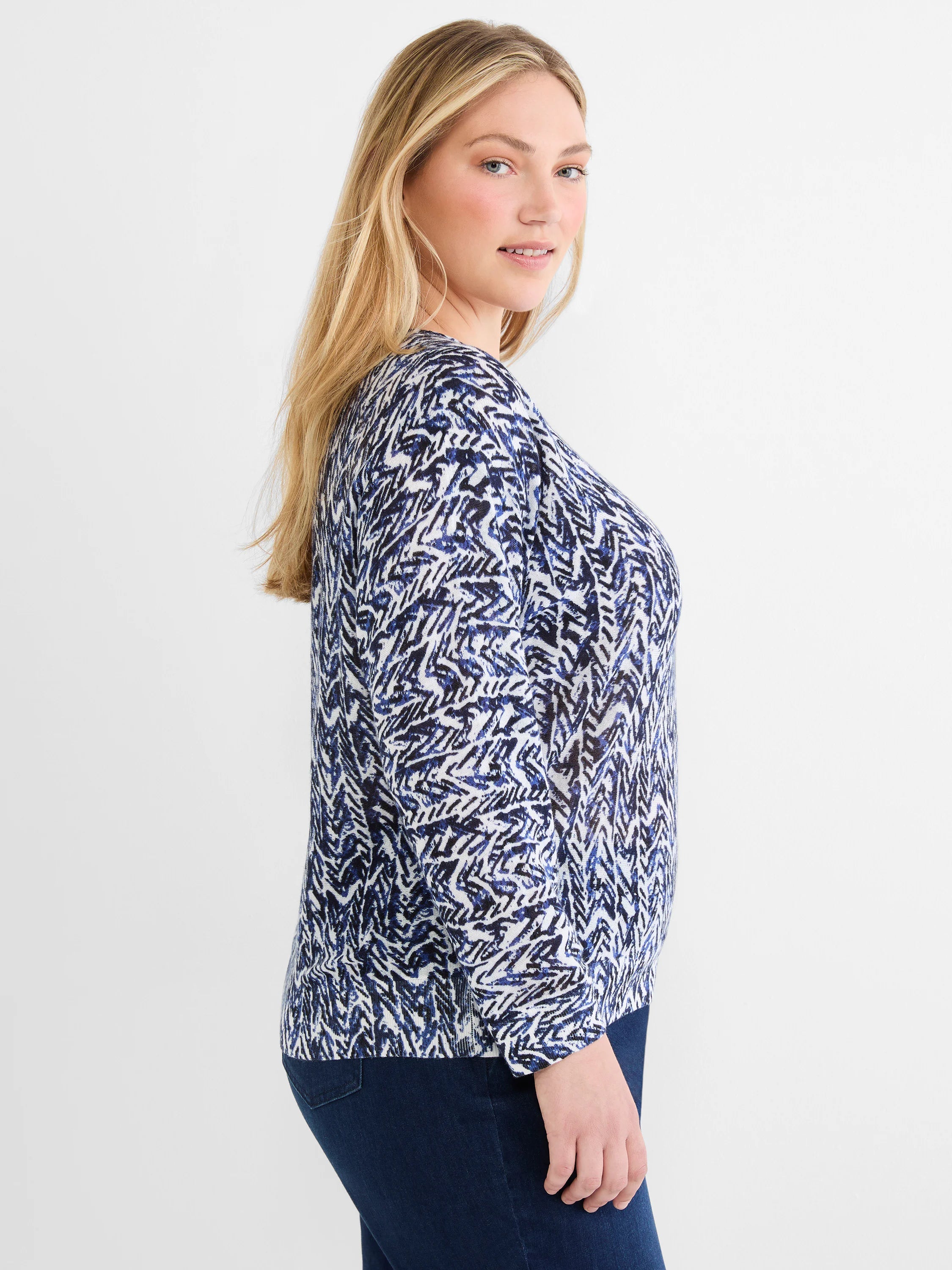 Indigo Crosshatch Sweater