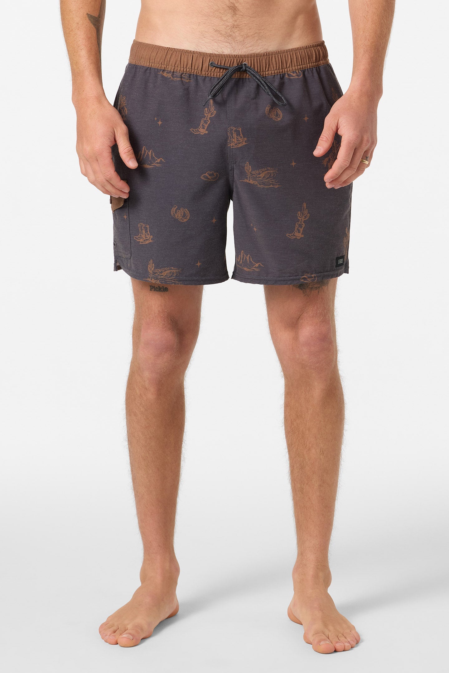 Hermosa Retro 17" Elastic Waist Swim Trunks