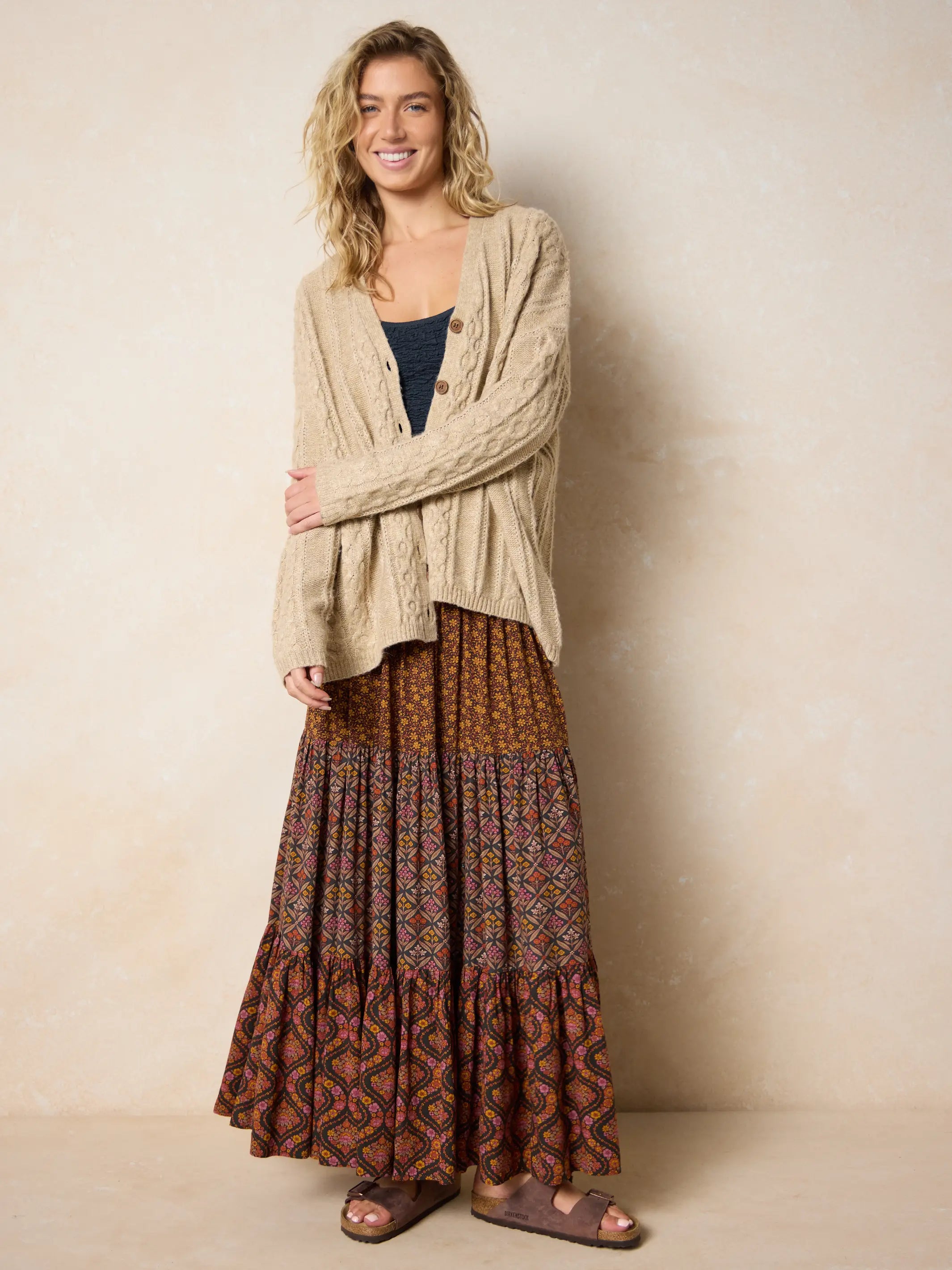 So Soft Grandpa Cardigan - Tan