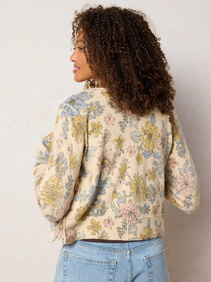 Your Everything Cardigan Sweater - Ivory Dahlia Floral