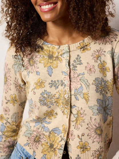Your Everything Cardigan Sweater - Ivory Dahlia Floral