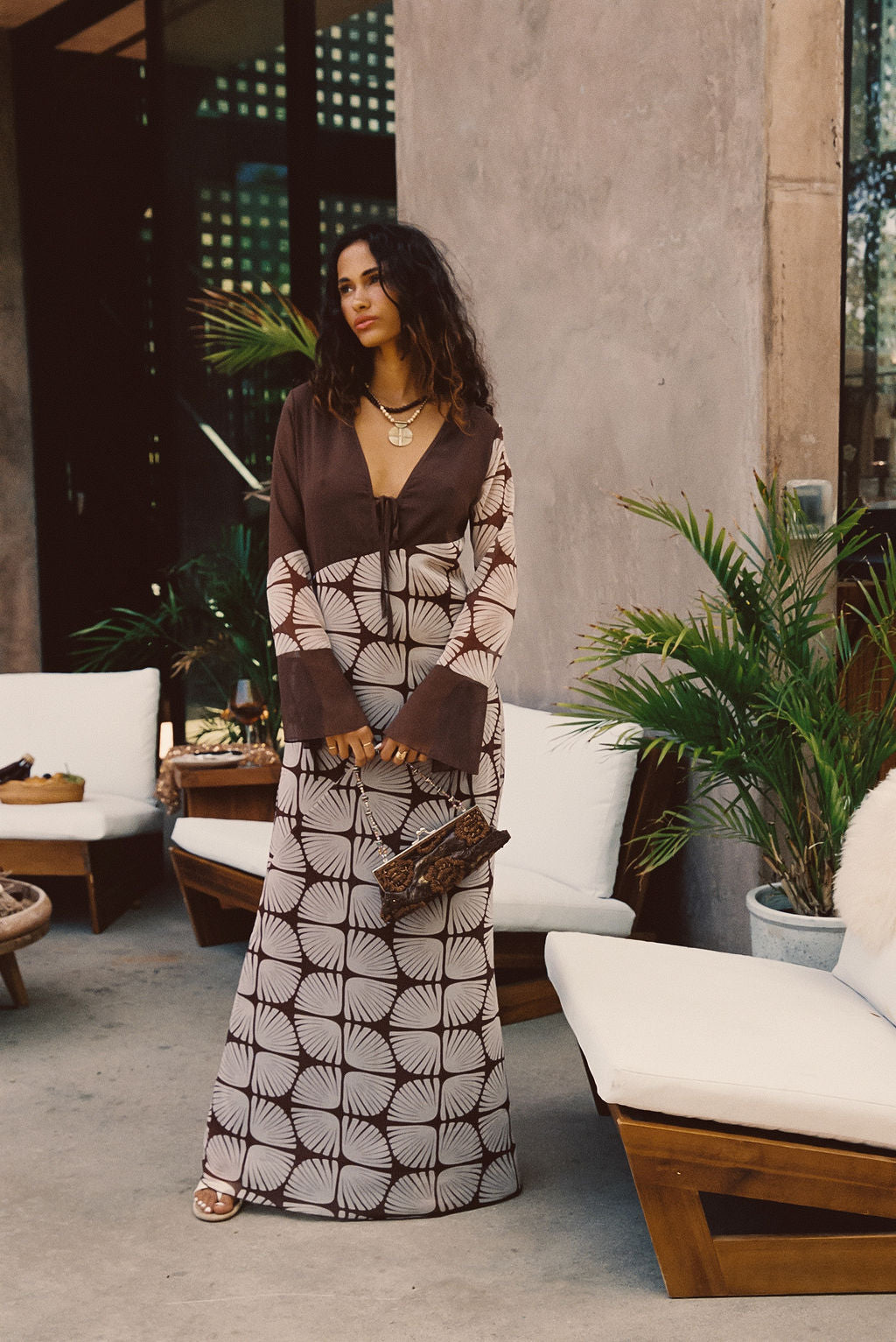 Thea Block Print Maxi Dress