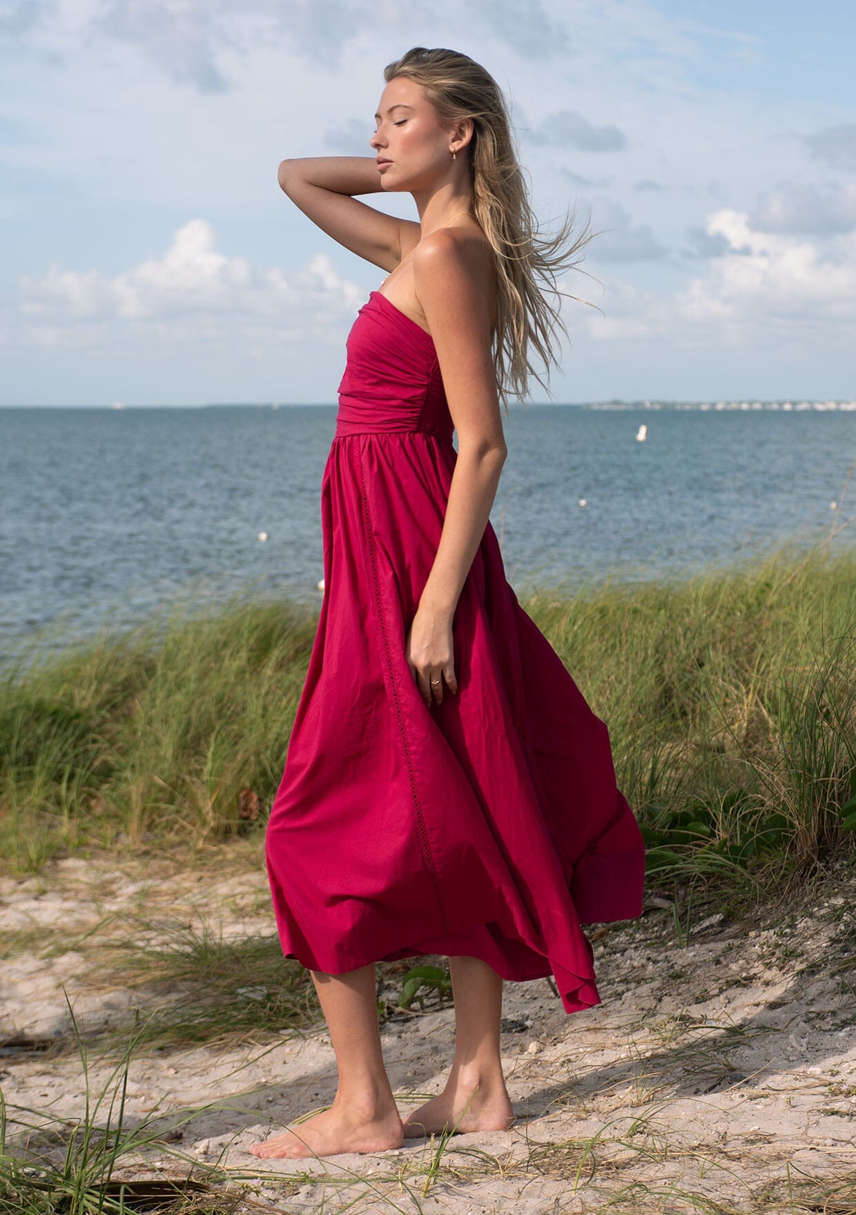 Zafira Strapless Midi Dress