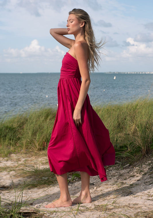 Zafira Strapless Midi Dress