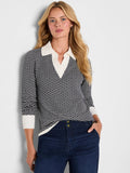 Two Tone Jacquard Sweater