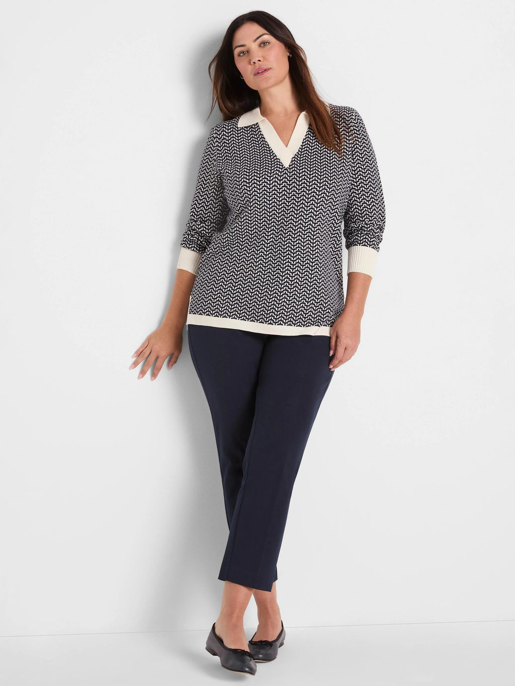 Two Tone Jacquard Sweater