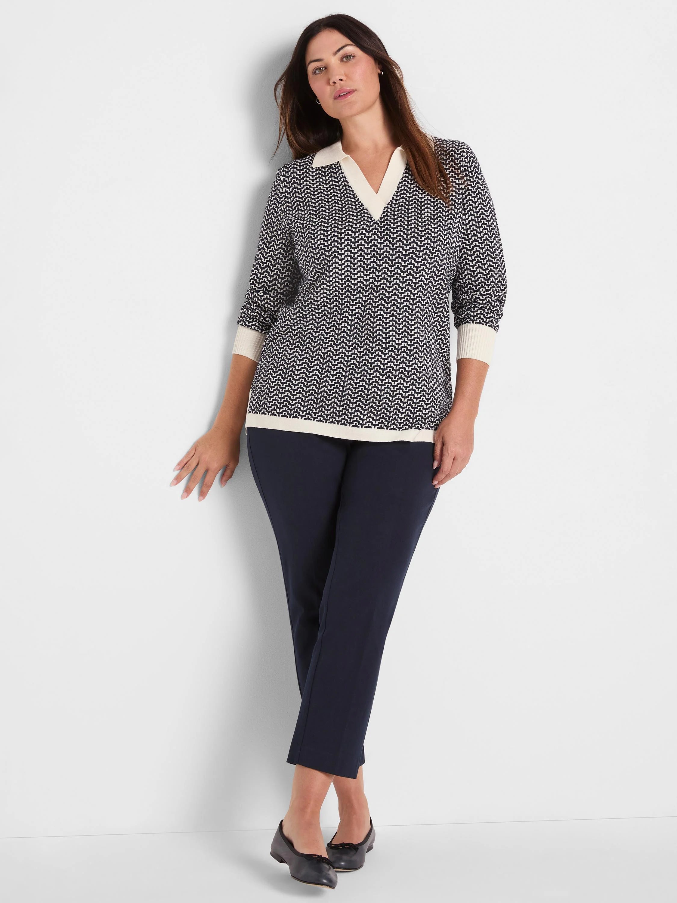 Two Tone Jacquard Sweater