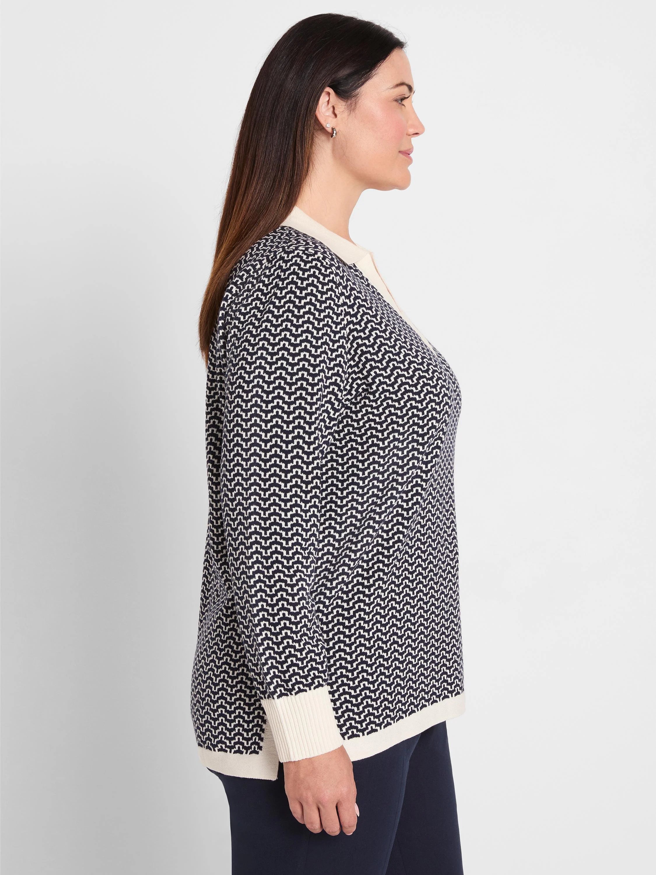 Two Tone Jacquard Sweater