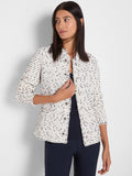 Nep Weave Military Fringe Mix Knit Jacket
