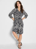 Indigo Leaf Double Crepe Eva Dress