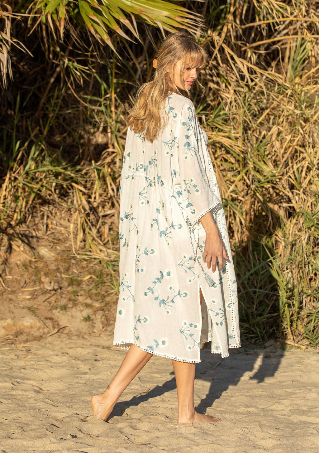 Waterfront Embroidered Kimono