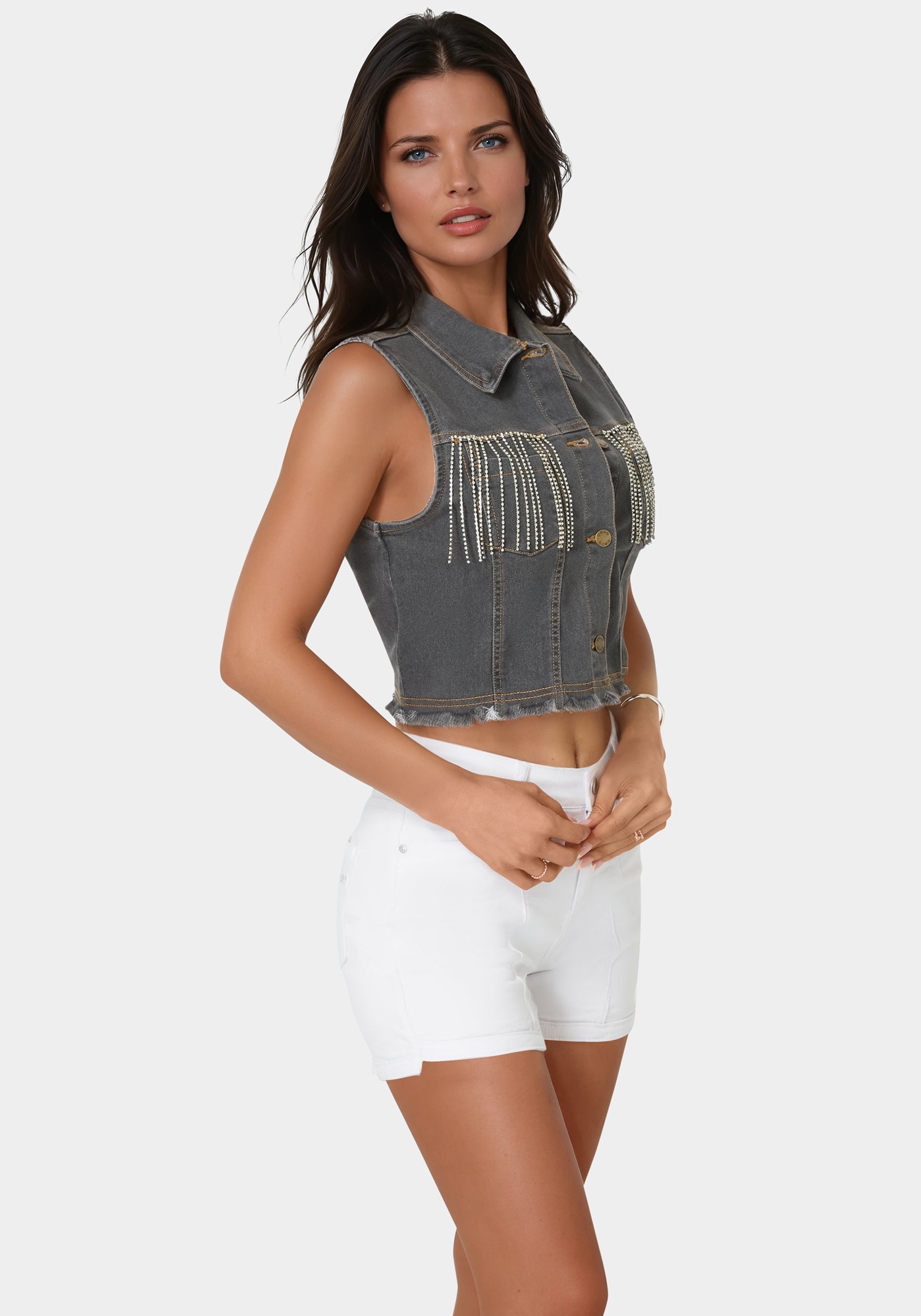 The Cropped Trucker Vest