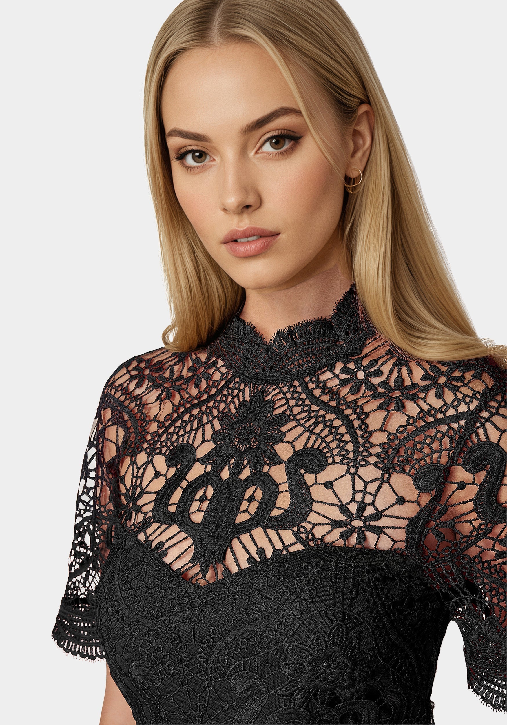 Flounce Lace Mini Dress