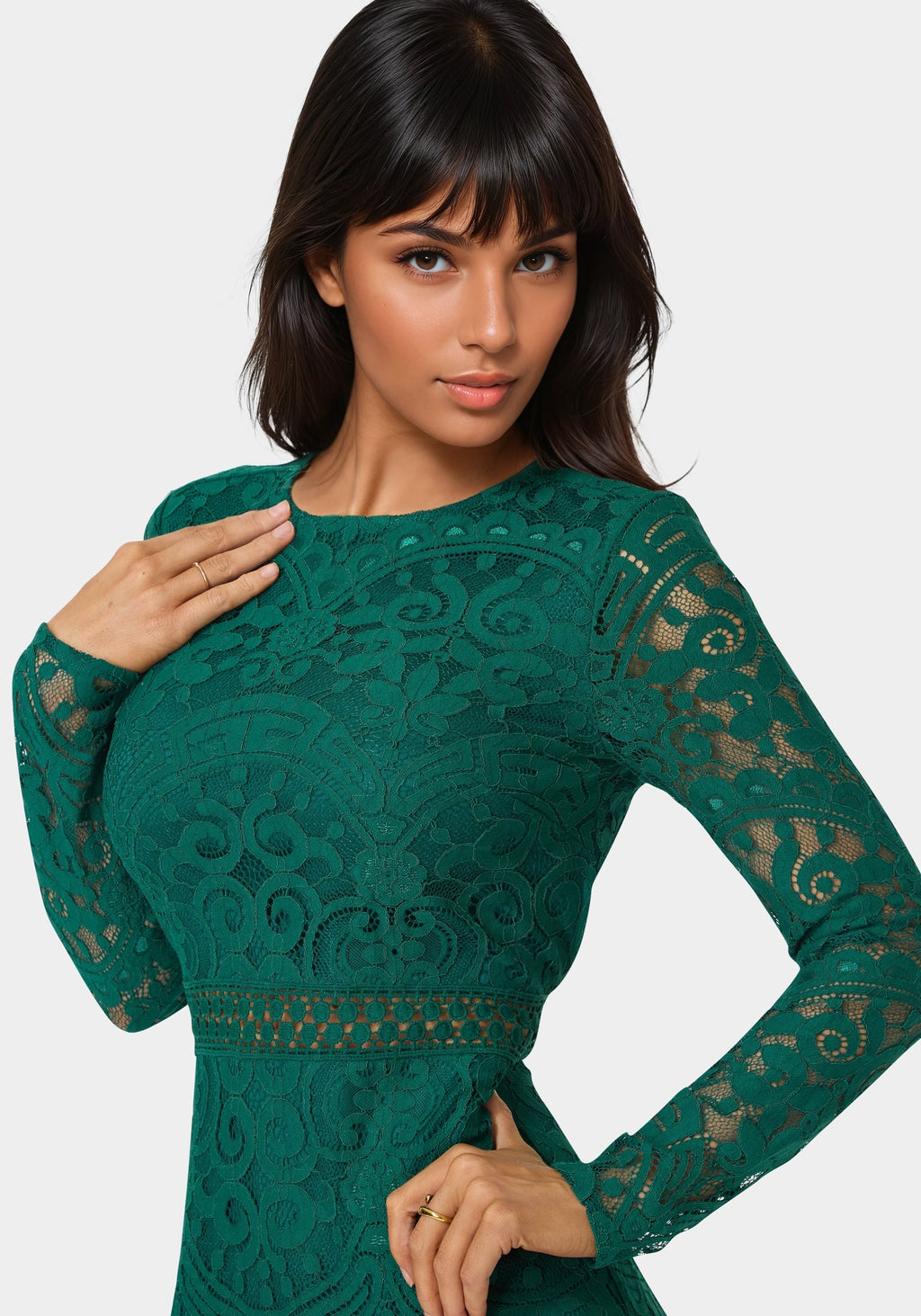 Open Back Lace Mini Dress