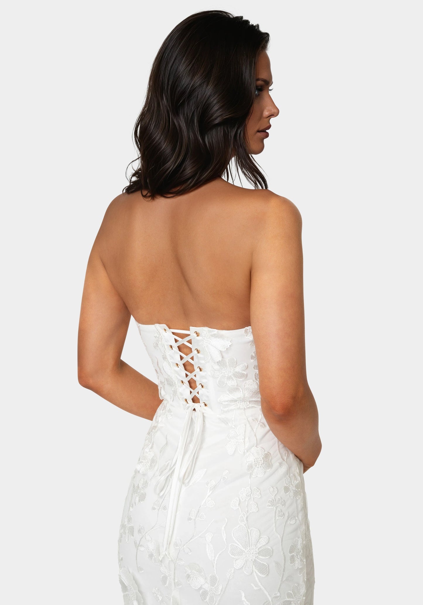 3D Floral Strapless Gown