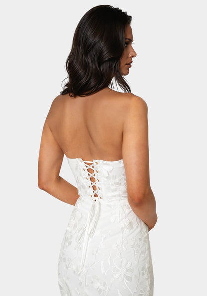 3D Floral Strapless Gown