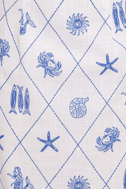 Cassie Midi Dress - Seashell Print