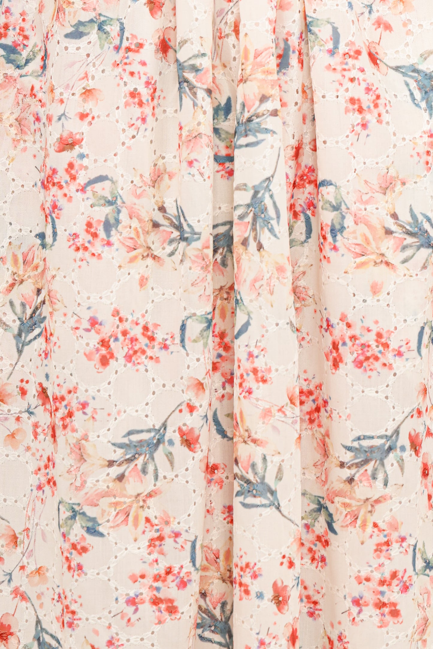 Clo Puff Sleeve Midi Dress - Ivory Floral