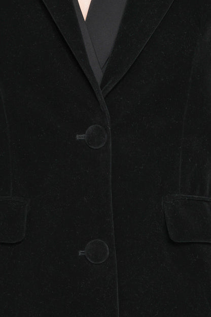 Clive Velvet Blazer - Black