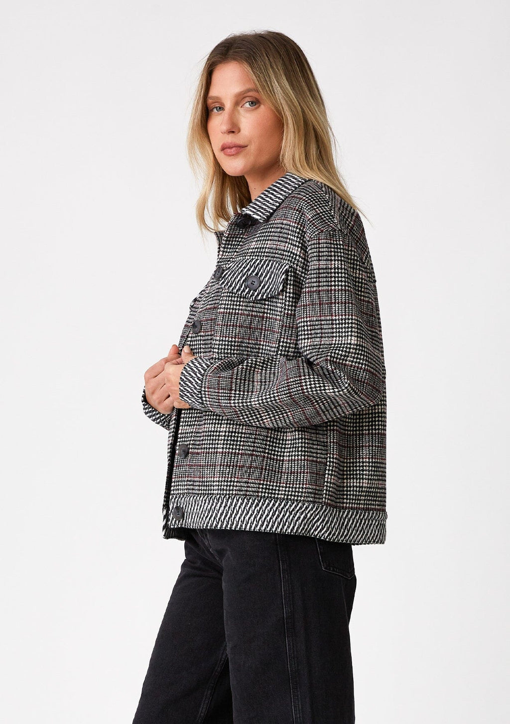 Tori Patchwork Plaid Jacket