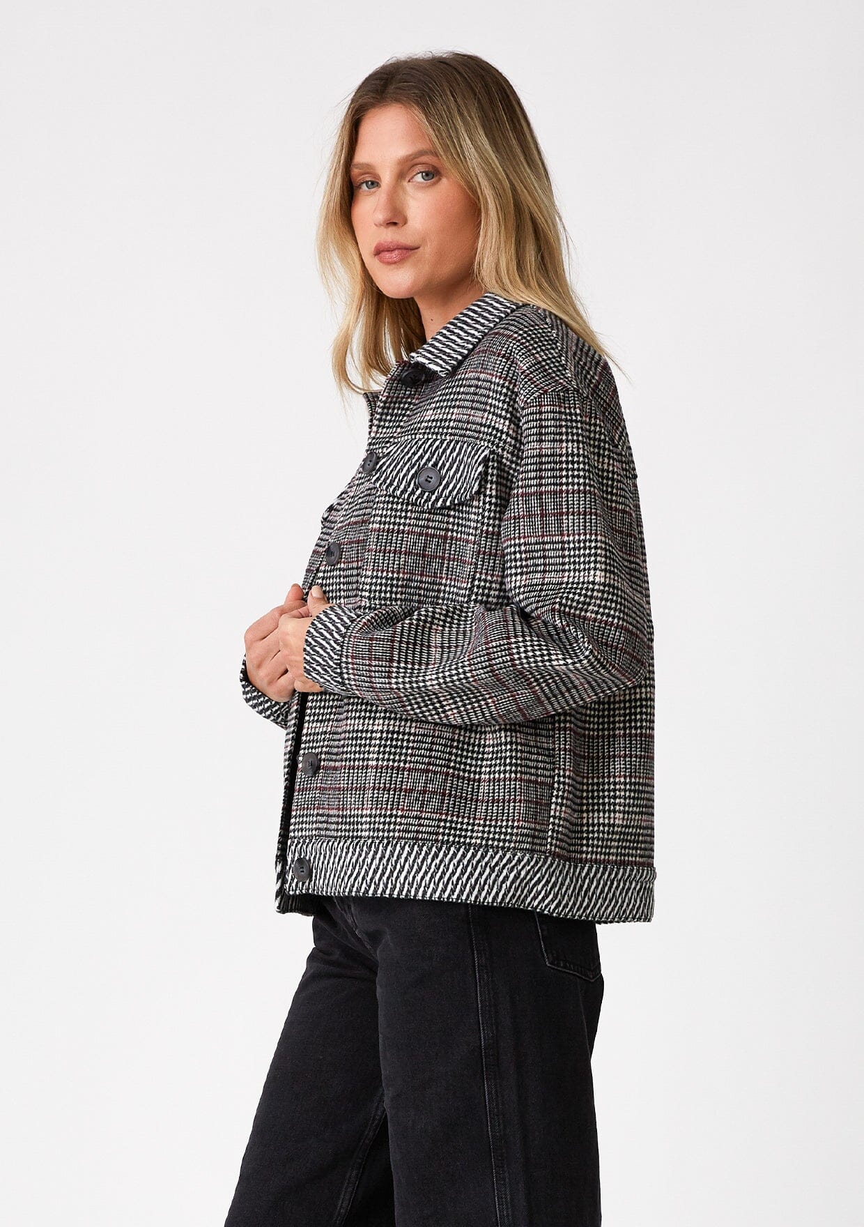 Tori Patchwork Plaid Jacket